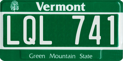VT license plate LQL741