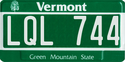 VT license plate LQL744