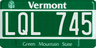 VT license plate LQL745