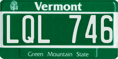 VT license plate LQL746
