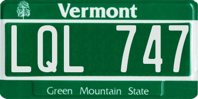 VT license plate LQL747