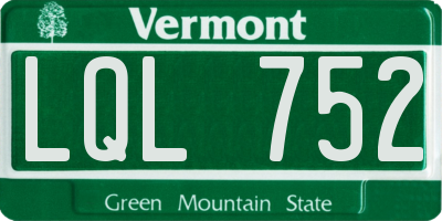 VT license plate LQL752