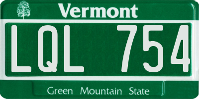 VT license plate LQL754