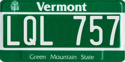 VT license plate LQL757