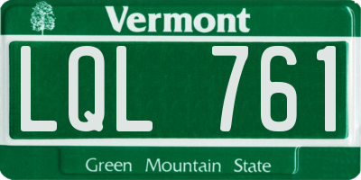VT license plate LQL761