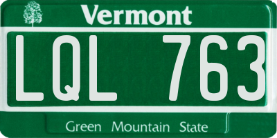 VT license plate LQL763