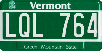 VT license plate LQL764