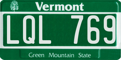 VT license plate LQL769