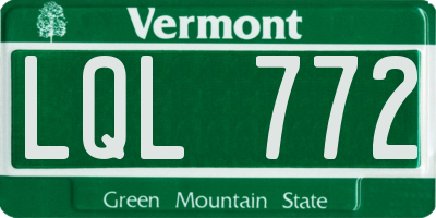 VT license plate LQL772