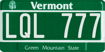 VT license plate LQL777