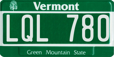 VT license plate LQL780