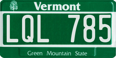 VT license plate LQL785