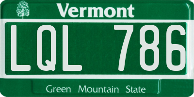 VT license plate LQL786
