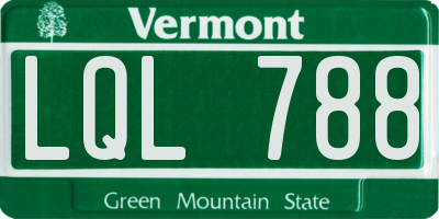 VT license plate LQL788