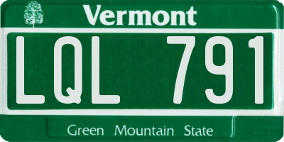 VT license plate LQL791