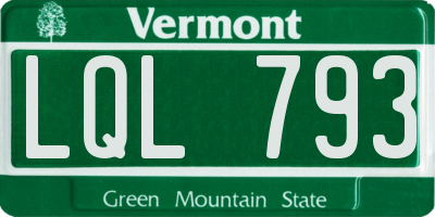 VT license plate LQL793