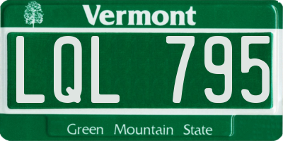 VT license plate LQL795