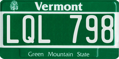 VT license plate LQL798