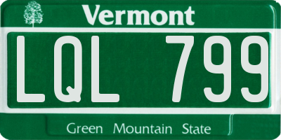 VT license plate LQL799