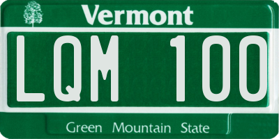 VT license plate LQM100