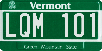 VT license plate LQM101