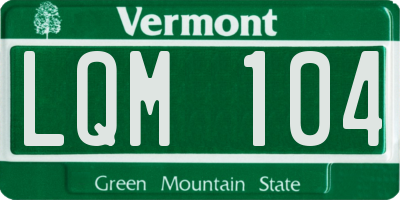 VT license plate LQM104