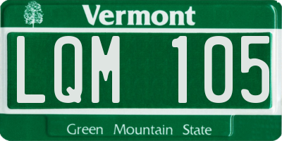 VT license plate LQM105