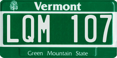 VT license plate LQM107