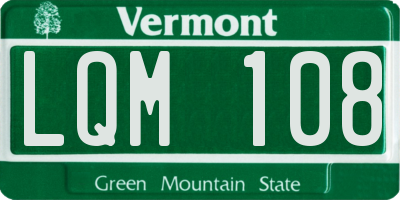 VT license plate LQM108