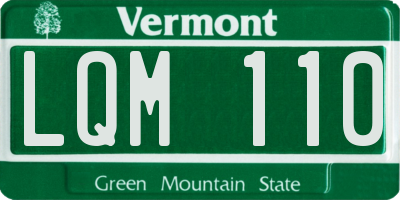 VT license plate LQM110