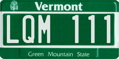 VT license plate LQM111
