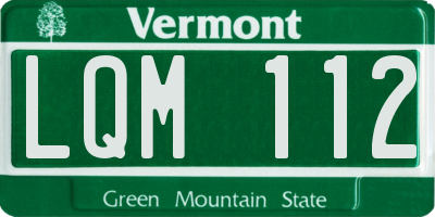 VT license plate LQM112