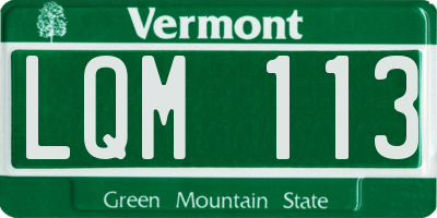 VT license plate LQM113