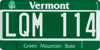 VT license plate LQM114