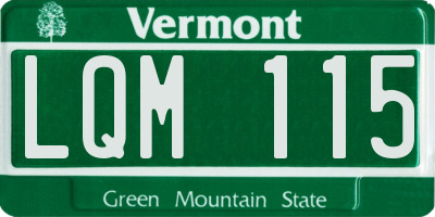 VT license plate LQM115