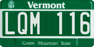 VT license plate LQM116