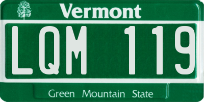 VT license plate LQM119