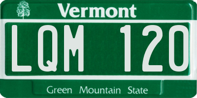 VT license plate LQM120
