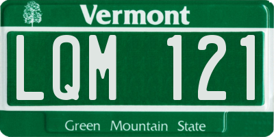 VT license plate LQM121