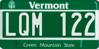 VT license plate LQM122