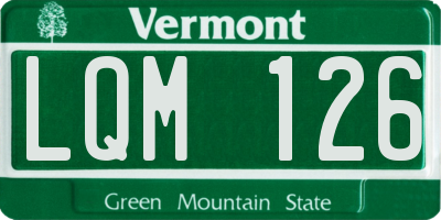 VT license plate LQM126