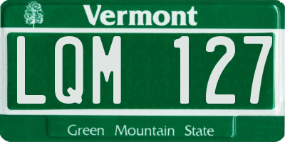 VT license plate LQM127