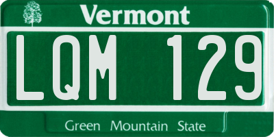 VT license plate LQM129