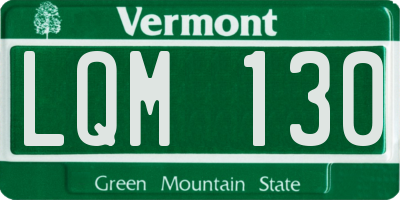 VT license plate LQM130