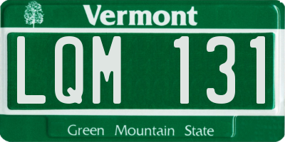 VT license plate LQM131