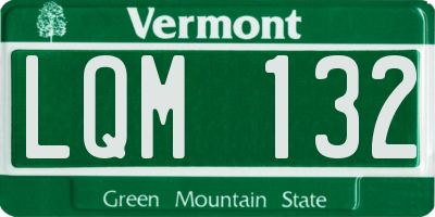 VT license plate LQM132
