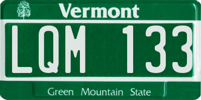VT license plate LQM133