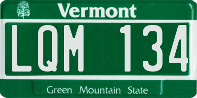 VT license plate LQM134