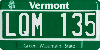 VT license plate LQM135