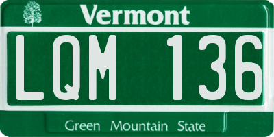 VT license plate LQM136